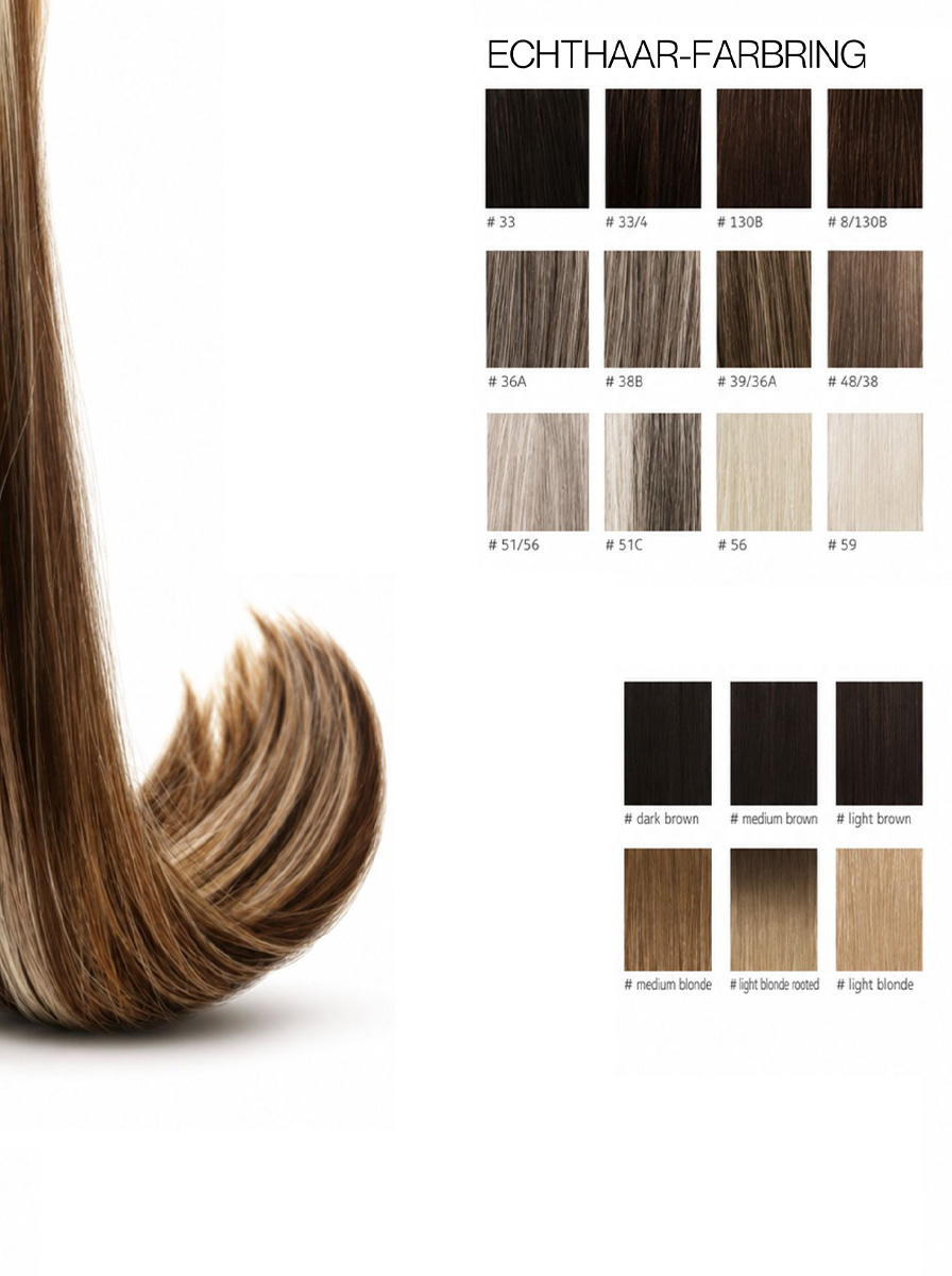 JL Hair Echthaar-Farbring mit grauen und blonden Farbtönen