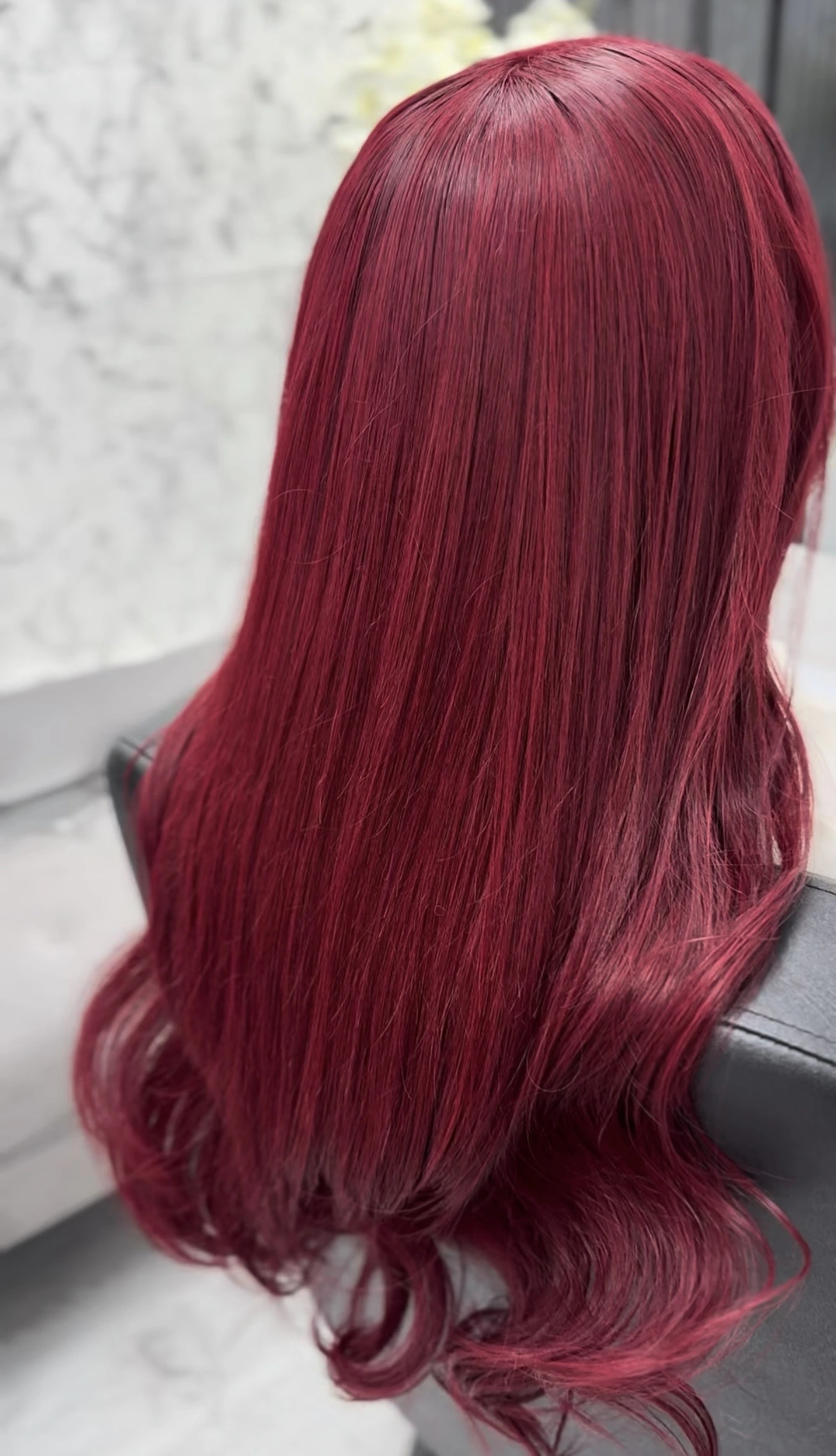 Langes rotes Haar mit weichen Wellen - Haarverlängerung Fulda